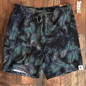 George Size Large 36-38 swim Trunks Shorts Tropical at the knee new with tags
